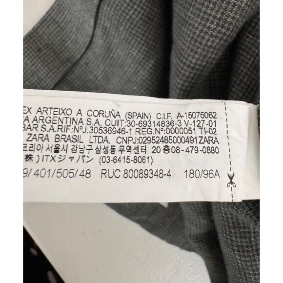 Zara 100% Linen mens plaid 2 button blazer tailored office sz 38 (M) - Picture 8 of 9